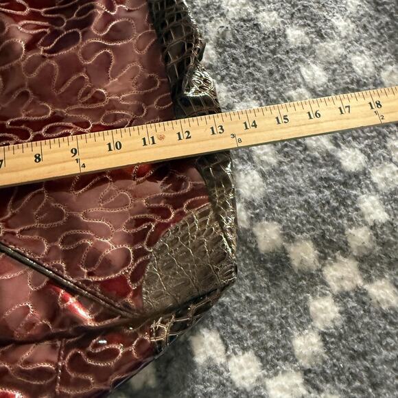 Miche‎ Bag Drew Shell Purse Cover Brown Embossed Faux Leather 2010 Handbag Large - Picture 4 of 7